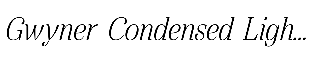 Gwyner Condensed Light Italic